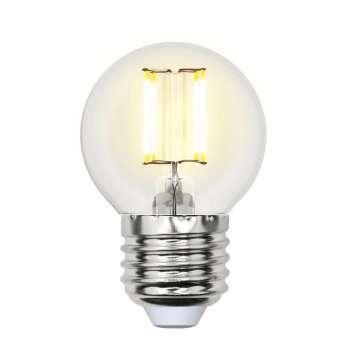 Лампа светодиодная филаментная (UL-00002208) Uniel E27 6W 4000K прозрачная LED-G45-6W/NW/E27/CL GLA01TR