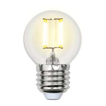 Лампа светодиодная филаментная (UL-00002203) Uniel E27 6W 3000K прозрачная LED-G45-6W/WW/E27/CL GLA01TR