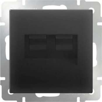 Розетка телефонная RJ-11 и Ethernet RJ-45 черный матовый WL08-RJ11+RJ45 4690389054266