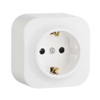 Розетка 2К+З Legrand Quteo 16A 250V с/з со шторками белая 782220