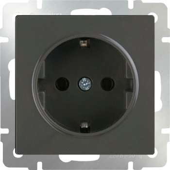 Розетка с заземлением Werkel WL07-SKG-01-IP20 серо-коричневая 4690389086618