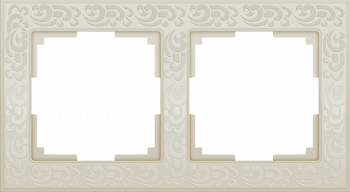 Рамка Flock на 2 поста слоновая кость WL05-Frame-02-ivory 4690389046919