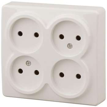 Розетка ЭРА Эксперт 4х2P 16A 250V 11-2210-02