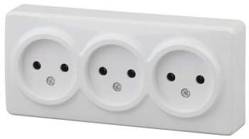 Розетка ЭРА Эксперт 3х2P 16A 250V 11-2207-01