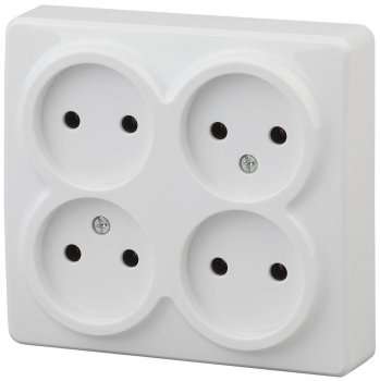 Розетка ЭРА Эксперт 4х2P 16A 250V 11-2210-01