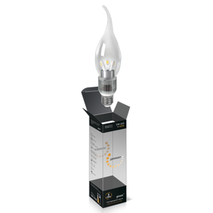 Лампа светодиодная диммируемая E27 5W 2700K свеча на ветру прозрачная HA104202105-D