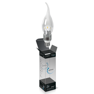 Лампа светодиодная диммируемая свеча на ветру прозрачная E27 5W 4100K HA104202205-D