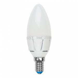 Лампа светодиодная диммируемая (UL-00000690) E14 6W 3000K свеча матовая LED-C37-6W/WW/E14/FR/DIM
