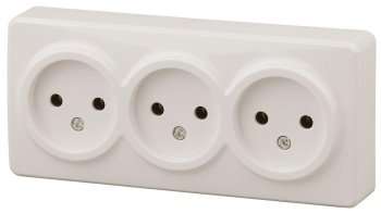 Розетка ЭРА Эксперт 3х2P 16A 250V 11-2207-02