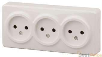 Розетка ЭРА Эксперт 3х2P 16A 250V 11-2207-02