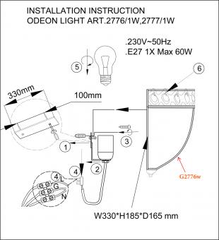 Настенный светильник Odeon Light Aspena 2777/1W