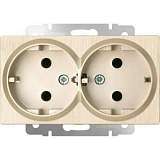 Розетка двойная Werkel шампань рифленый WL10-SKG-02-IP20 4690389131301