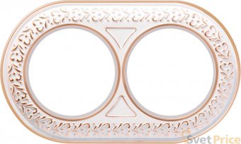 Рамка Antik Runda на 2 поста белое золото WL70-frame-02 4690389106507