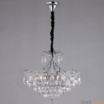 Подвесная люстра Eurosvet Crystal 10080/6 хром/прозрачный хрусталь Strotskis