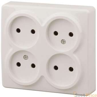 Розетка ЭРА Эксперт 4х2P 16A 250V 11-2210-02