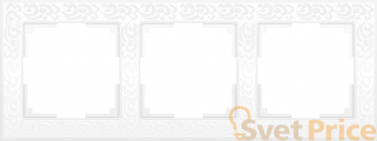 Рамка Flock на 3 поста белая WL05-Frame-03-white 4690389046728