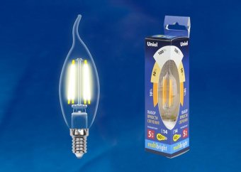 Лампа светодиодная филаментная E14 5W 3000K LED-CW35-5W/WW/E14/CL/MB GLM10TR