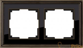 Рамка Palacio на 2 поста бронза/черный WL17-Frame-02 4690389103612