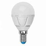 Лампа светодиодная (08140) E14 6W 3000K шар матовый LED-G45-6W/WW/E14/FR ALM01WH