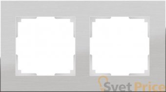 Рамка Aluminium на 2 поста алюминий WL11-Frame-02 4690389073632