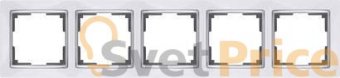 Рамка Snabb на 5 постов белая WL03-Frame-05-white 4690389059346