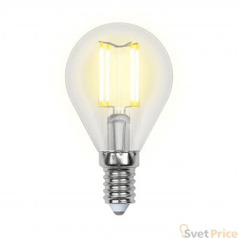 Лампа светодиодная филаментная E14 5W 3000K прозрачная LED-G45-5W/WW/E14/CL/MB GLM10TR