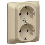Розетка 2х2К+3 Legrand Galea Life 16A 250V с/з со шторками автоматические клеммы титановая 771433
