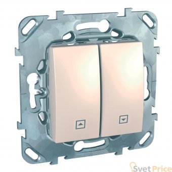 Выключатель двухклавишный для жалюзи Schneider Electric Unica MGU5.208.25ZD