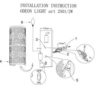 Настенный светильник Odeon Light Moli 2501/2W
