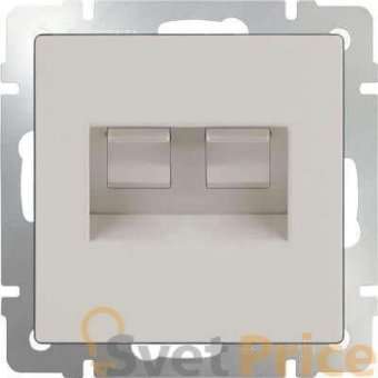 Розетка телефонная RJ-11 и Ethernet RJ-45 слоновая кость WL03-RJ11-45-ivory 4690389046278