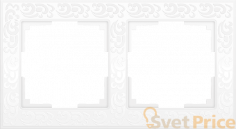 Рамка Flock на 2 поста белая WL05-Frame-02-white 4690389046711