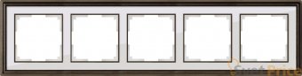 Рамка Palacio на 5 постов бронза/белый WL17-Frame-05 4690389103759