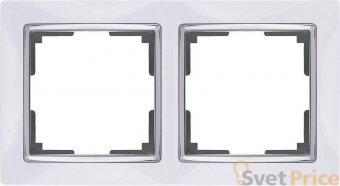 Рамка Snabb на 2 поста белая WL03-Frame-02-white 4690389046117