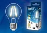 Лампа светодиодная филаментная (UL-00002874) Uniel E27 7W 4000K LED-A60-7W/NW/E27/CL/DIM GLA01TR