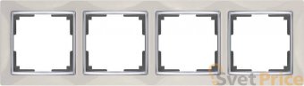 Рамка Snabb на 4 поста слоновая кость WL03-Frame-04-ivory 4690389046339