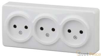 Розетка ЭРА Эксперт 3х2P 16A 250V 11-2207-01