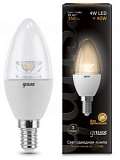 Лампа светодиодная E14 4W 2700К свеча прозрачная 103201104