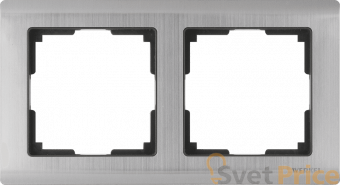 Рамка Metallic на 2 поста глянцевый никель WL02-Frame-02 4690389045912