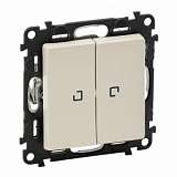 Переключатель двухклавишный Legrand Valena Life 10А 250В с подсветкой слоновая кость 752509