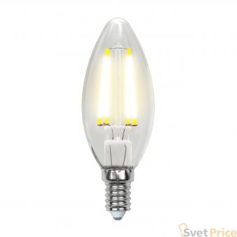 Лампа светодиодная филаментная E14 5W 3000K прозрачная LED-C35-5W/WW/E14/CL/MB GLM10TR
