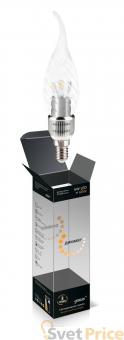 Светодиодная лампа 5W E14 4100K свеча на ветру прозрачная HA133201205-D