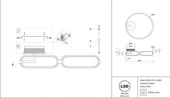 Потолочный светодиодный светильник Maytoni Chain MOD017CL-L50MG