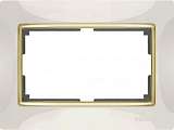 Рамка Snabb для двойной розетки слоновая кость/золото WL03-Frame-01-DBL-ivory/GD 4690389083853