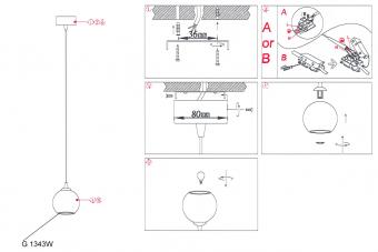 Подвесной светильник Odeon Light Eruca 1343/W