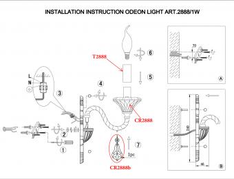Бра Odeon Light Grasa 2888/1W