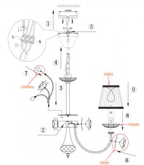 Подвесная люстра Odeon Light Marika 2683/3