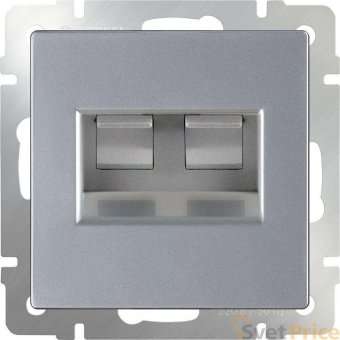Розетка двойная Ethernet RJ-45 серебряный WL06-RJ45+RJ45 4690389073540