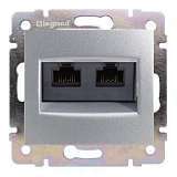 Розетка компьютерная 2хRJ45 Legrand Valena 6 кат FTP на винтах алюминий 770233