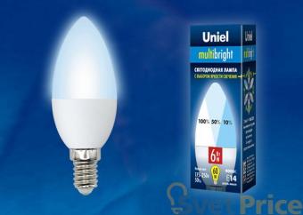 Лампа светодиодная (UL-00002374) E14 6W 4000K свеча матовая LED-C37-6W/NW/E14/FR/MB PLM11WH