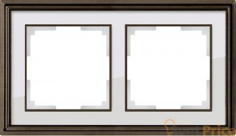 Рамка Palacio на 2 поста бронза/белый WL17-Frame-02 4690389103605